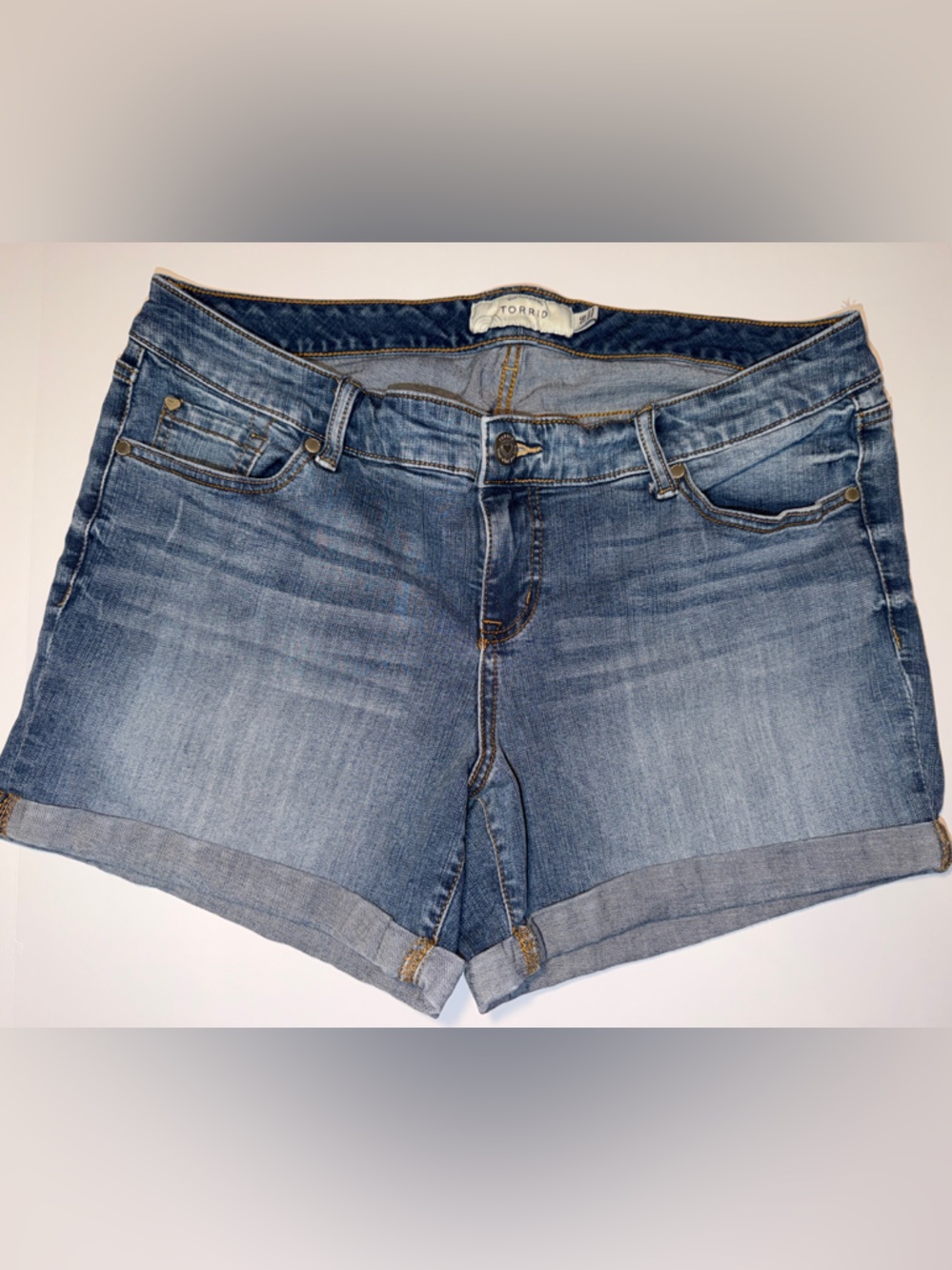 torrid Light Blue Denim Cuffed Shorts
